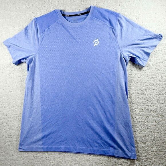 Peloton Seamless Short Sleeve Athletic T Shirt in Ice Blue/Lavender - US Men’s X - Picture 1 of 9